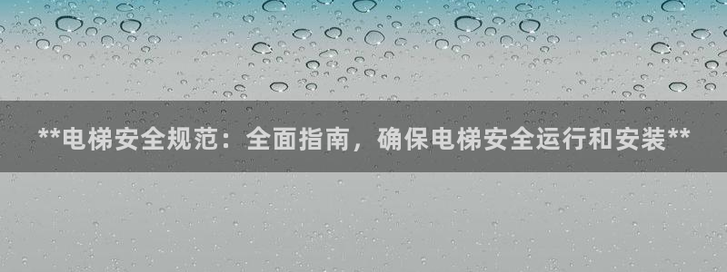天天赢彩神：**电梯安全规范：全面指南，确保电梯安全运行和安装**