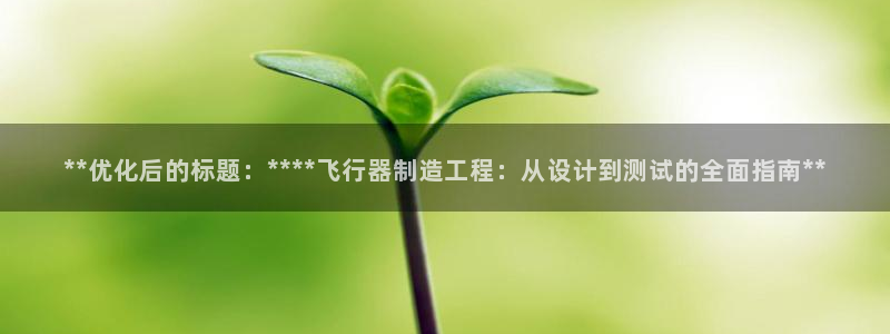彩神Vll购彩大厅：**优化后的标题：****飞行器制造工程