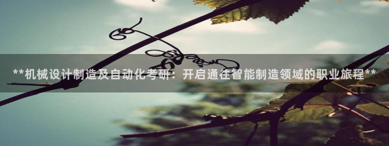 下载彩神乐发V：**机械设计制造及自动化考研：开启通往智能制