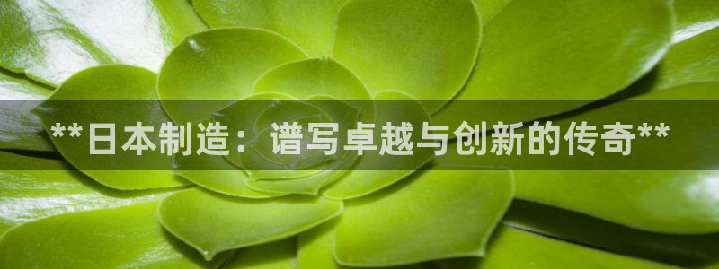 彩神v8下载：**日本制造：谱写卓越与创新的传奇**