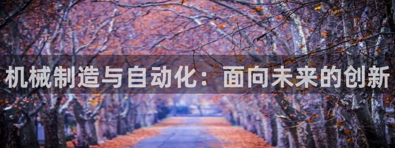彩神8彩平台：机械制造与自动化：面向未来的创新