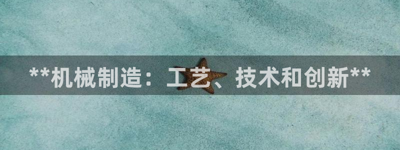 彩神v彩搜狗：**机械制造：工艺、技术和创新**