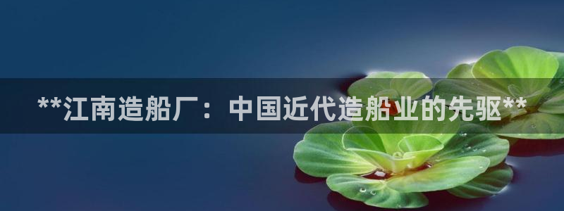 彩神旗下有哪些平台可以玩：**江南造船厂：中国近代造船业的先