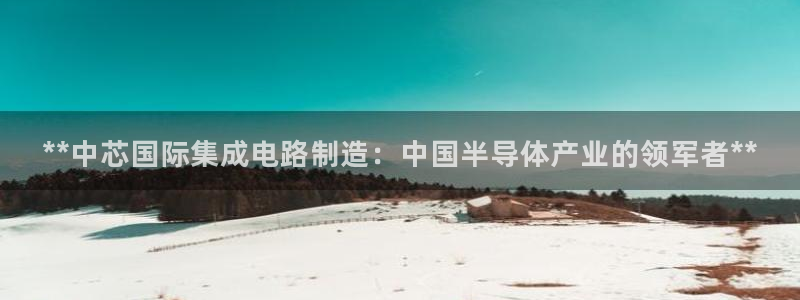 彩神赢钱了吗是真的吗：**中芯国际集成电路制造：中国半导体产业的领军者**