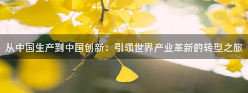 彩神8最新版下载：从中国生产到中国创新：引领世界产业革新的转型之旅