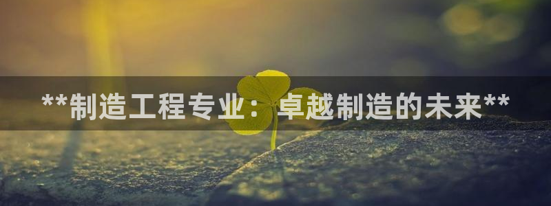 彩神ios下载：**制造工程专业：卓越制造的未来**
