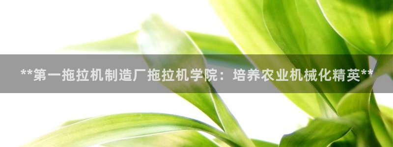 彩神系列平台：**第一拖拉机制造厂拖拉机学院：培养农业机械化精英**
