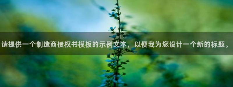 彩神赢钱了吗知乎：请提供一个制造商授权书模板的示例文本，以便