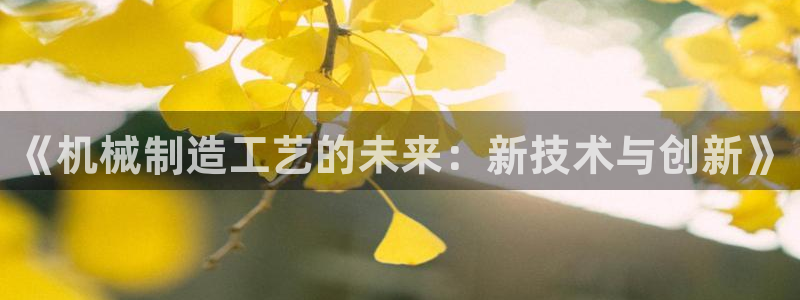 彩神v8是一个什么平台游戏：《机械制造工艺的未来：新技术与创